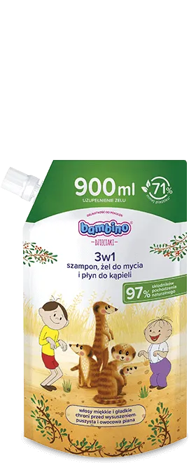 Uzupełnienie - 3w1: szampon, żel pod prysznic i płyn do kąpieli surykatki