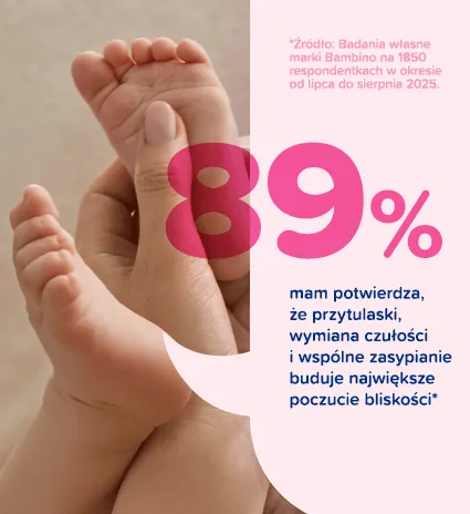 89% mam potwierdza, że przytulaski, wymiana czułości i wspólne zasypianie buduje największe poczucie bliskości