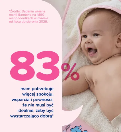83% mam potrzebuje więcej spokoju, wsparcia i pewności, że nie musi być idealnie, żeby być wystarczająco dobrą